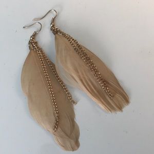 Gold Feather Earrings